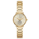 Michael Kors Portia Quartz Gold Dial Gold Steel Strap Watch For Women - MK3838 Authentic Buy Shop Now