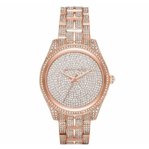 Michael Kors Lauryn Crystals Rose Gold Dial Rose Gold Steel Strap Watch For Women - MK3931 Authentic Buy Shop Now