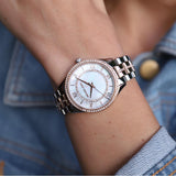 Michael Kors Lauryn Mother of Pearl Dial Two Tone Steel Strap Watch For Women - MK3979 Authentic Buy Shop Now
