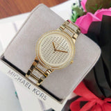 Michael Kors Gabbi Crystals Gold Dial Gold Steel Strap Watch For Women - MK3985 Authentic Buy Shop Now