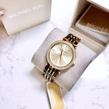 Michael Kors Darci Gold Dial Brown Two Tone Steel Strap Watch for Women - MK4326 Authentic Buy Shop Now