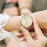 Michael Kors Pyper Quartz Gold Dial Gold Mesh Strap Watch For Women - MK4339 Authentic Buy Shop Now