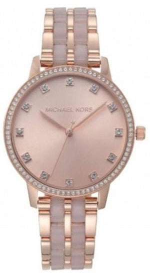 Michael Kors Melissa Analog Rose Gold Dial Rose Gold Steel Strap Watch For Women - MK4396 Authentic Buy Shop Now