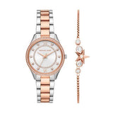Michael Kors Lauryn Quartz White Dial Two Tone Steel Strap Watch for Women - MK4489 Authentic Buy Shop Now