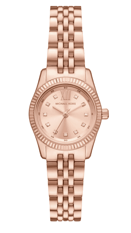 Michael Kors Lexington Three Hand Rose Gold Dial Rose Gold Steel Strap Watch For Women - MK4739 Authentic Buy Shop Now
