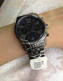 Michael Kors Lexington Chronograph Black Dial Black Steel Strap Watch For Women - MK5709 Authentic Buy Shop Now