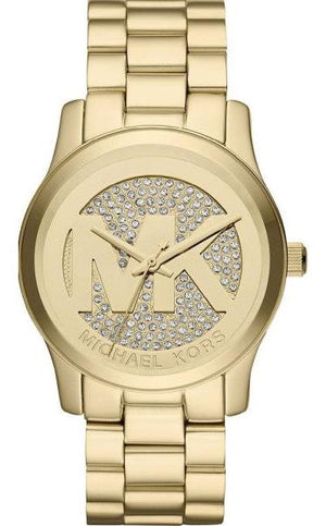 Michael Kors Runway Quartz Gold Dial Gold Steel Strap Watch For Women - MK5852 Authentic Buy Shop Now