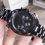 Michael Kors Bradshaw Chronograph Black Dial Black Steel Strap Watch For Women - MK6058 Authentic Buy Shop Now