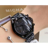 Michael Kors Bradshaw Chronograph Black Dial Black Steel Strap Watch For Women - MK6058 Authentic Buy Shop Now