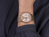 Michael Kors Ritz Chronograph Rose Gold Dial Rose Gold Steel Strap Watch for Women - MK6077 Authentic Buy Shop Now