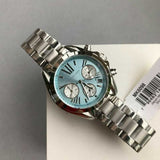 Michael Kors Bradshaw Chronograph Blue Dial Silver Steel Strap Watch For Women - MK6098 Authentic Buy Shop Now