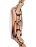 Michael Kors Runway Chronograph Purple Dial Rose Gold Steel Strap Watch For Women - MK6163 Authentic Buy Shop Now