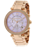 Michael Kors Parker Purple Dial Rose Gold Steel Strap Watch for Women - MK6169 Authentic Buy Shop Now