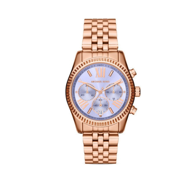 Michael Kors Lexington Purple Dial Rose Gold Steel Strap Watch For Women - MK6207 Authentic Buy Shop Now
