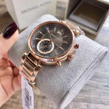 Michael Kors Sawyer Rose Gold Dial Rose Gold Steel Strap Watch for Women - MK6226 Authentic Buy Shop Now