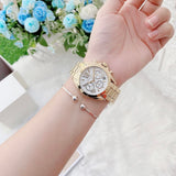Michael Kors Lexington Quartz Gold Dial Gold Steel Strap Watch For Women - MK6267 Authentic Buy Shop Now