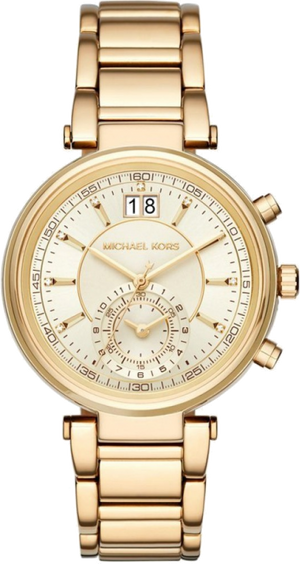 Michael Kors Sawyer White Dial Gold Steel Strap Watch for Women - MK6362 Authentic Buy Shop Now