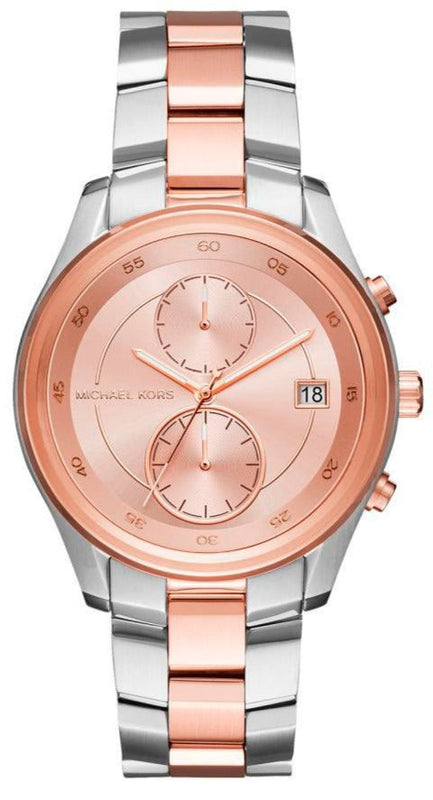 Michael Kors Blair Quartz Analog Rose Gold Dial Two Tone Steel Strap Watch For Women - MK6498 Authentic Buy Shop Now