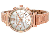 Michael Kors Sofie Chronograph Mother of Pearl White Dial Rose Gold Steel Strap Watch For Women - MK6576 Authentic Buy Shop Now