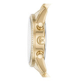 Michael Kors Ritz Chronograph Gold Dial Gold Steel Strap Watch For Women - MK6597 Authentic Buy Shop Now