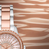 Michael Kors Layton Three Hand Pink Dial Two Tone Steel Strap Watch For Women - MK6894 Authentic Buy Shop Now