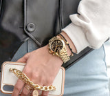 Michael Kors Bradshaw Chronograph Black Dial Gold Steel Strap Watch For Women - MK6959 Authentic Buy Shop Now