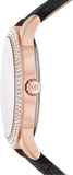 Michael Kors Tibby Multifunction Black Dial Black Leather Strap Watch For Women - MK6968 Authentic Buy Shop Now