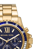 Michael Kors Everest Chronograph Blue Dial Gold Steel Strap Watch For Women - MK6971 Authentic Buy Shop Now