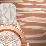 Michael Kors Runway Quartz Rose Gold Dial White Leather Strap Watch For Women - MK6980 Authentic Buy Shop Now