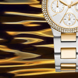 Michael Kors Camille Multifunction Silver Dial Two Tone Steel Strap Watch For Women - MK6982 Authentic Buy Shop Now