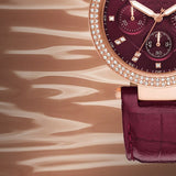 Michael Kors Parker Chronograph Red Dial Red Leather Strap Watch For Women - MK6986 Authentic Buy Shop Now