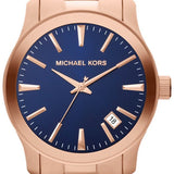 Michael Kors Runway Blue Dial Rose Gold Stainless Steel Strap Watch for Women - MK7065 Authentic Buy Shop Now