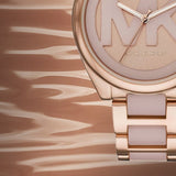 Michael Kors Janelle Three Hand Rose Gold Dial Two Tone Steel Strap Watch For Women - MK7135 Authentic Buy Shop Now