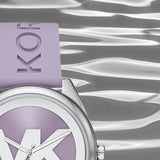 Michael Kors Janelle Three Hand Purple Dial Purple Rubber Strap Watch For Women - MK7143 Authentic Buy Shop Now