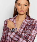 Michael Kors Janelle Three Hand Purple Dial Purple Rubber Strap Watch For Women - MK7143 Authentic Buy Shop Now