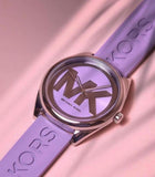 Michael Kors Janelle Three Hand Purple Dial Purple Rubber Strap Watch For Women - MK7143 Authentic Buy Shop Now