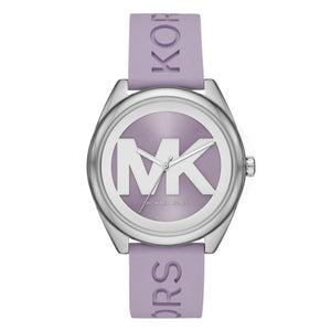 Michael Kors Janelle Three Hand Purple Dial Purple Rubber Strap Watch For Women - MK7143 Authentic Buy Shop Now