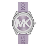 Michael Kors Janelle Three Hand Purple Dial Purple Rubber Strap Watch For Women - MK7143 Authentic Buy Shop Now
