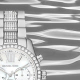 Michael Kors Lexington Chronograph White Dial Silver Steel Strap Watch For Women - MK7243 Authentic Buy Shop Now