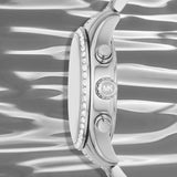 Michael Kors Lexington Chronograph White Dial Silver Steel Strap Watch For Women - MK7243 Authentic Buy Shop Now
