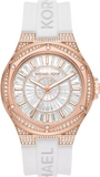 Michael Kors Lennox Three-Hand Crystals Dial White Silicone Strap Watch For Women - MK7248 Authentic Buy Shop Now