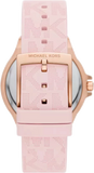 Michael Kors Mini Lennox Three-Hand Rose Gold Dial Pink Silicone Strap Watch For Women - MK7282 Authentic Buy Shop Now