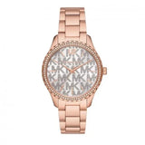 Michael Kors Layton Three Hand Silver Dial Rose Gold Steel Strap Watch For Women - MK7297 Authentic Buy Shop Now