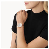 Michael Kors Layton Three Hand Silver Dial Rose Gold Steel Strap Watch For Women - MK7297 Authentic Buy Shop Now