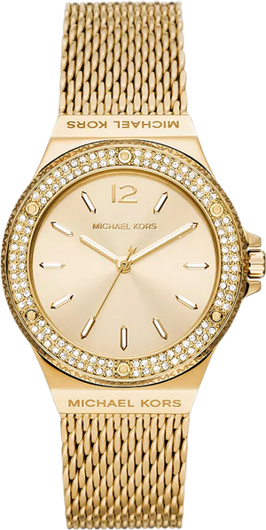 Michael Kors Lennox Three-Hand Gold Dial Gold Mesh Bracelet Watch For Women - MK7335 Authentic Buy Shop Now