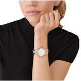 Michael Kors Lennox Three-Hand Silver Dial Rose Gold Steel Strap Watch For Women - MK7362 Authentic Buy Shop Now