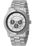 Michael Kors Runway Chronograph Silver Dial Silver Steel Strap Watch for Men - MK8060 Authentic Buy Shop Now
