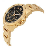Michael Kors Brecken Chronograph Quartz Black Dial Gold Steel Strap Watch For Men - MK8481 Authentic Buy Shop Now