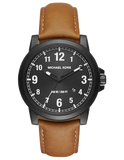 Michael Kors Paxton Analog Black Dial Brown Rubber Strap Watch For Men - MK8502 Authentic Buy Shop Now