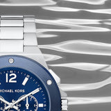 Michael Kors Lennox Chronograph Blue Dial Silver Steel Strap Watch For Men - MK8938 Authentic Buy Shop Now